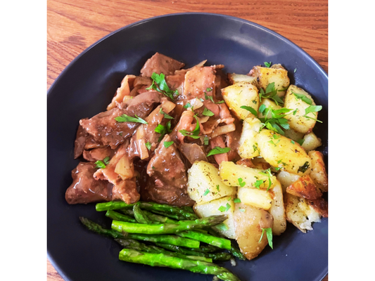 Liver with Onions, Bacon & White Wine
