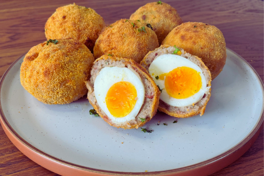 Scotch Eggs with Crispy Bacon Bits