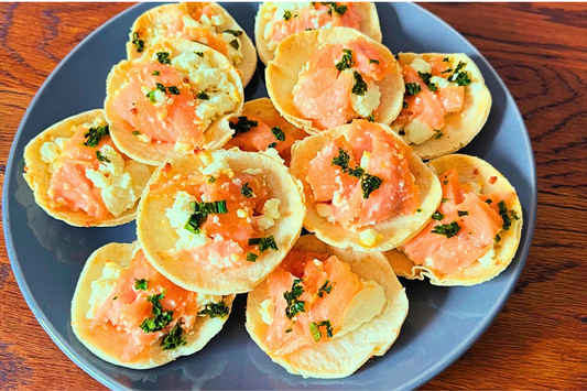 Mini Salmon, Feta & Chive Tartlets (with Wraps)