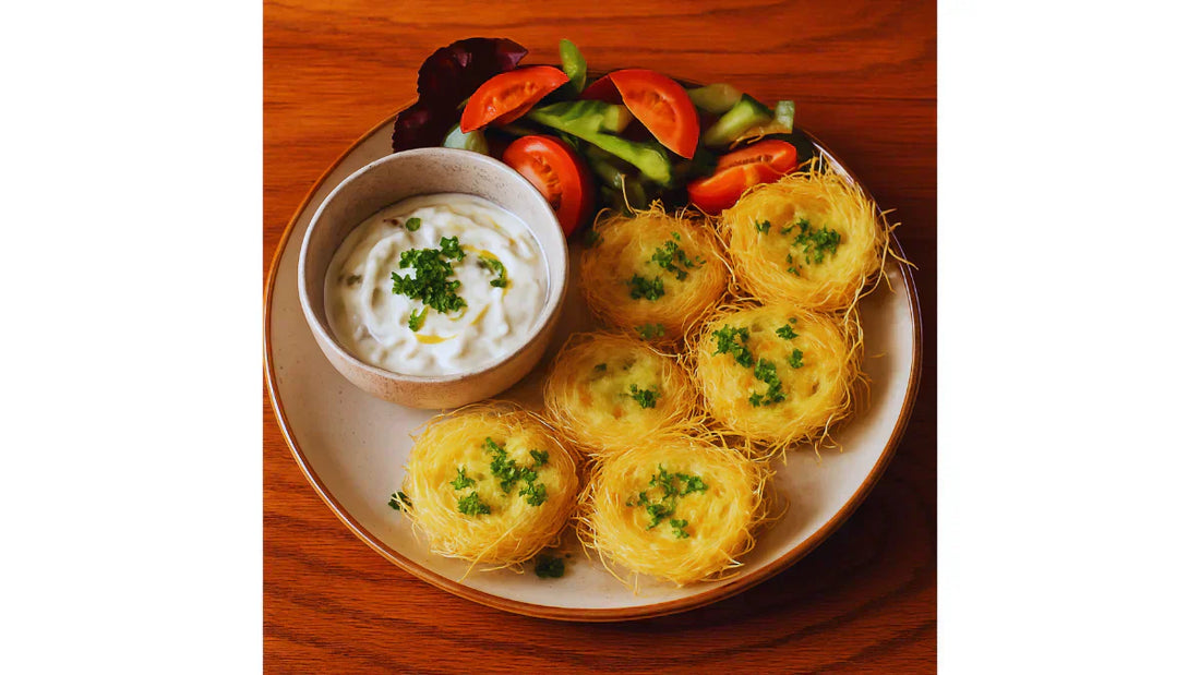 Baked Kadayif Cheese Nests with Herbs – Inspired by Turkish & Greek Flavours